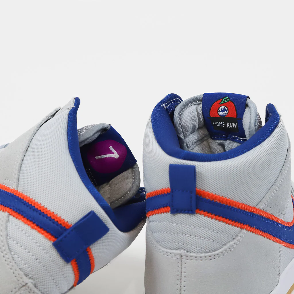 Nike SB - Dunk High Pro Shoes (UK ONLY) - Cloud Grey / Rush Blue / Team Orange - Image 4