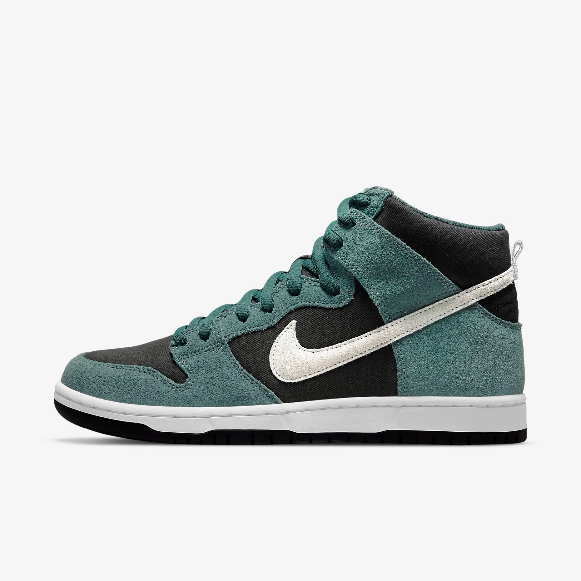 (UK & EU ONLY) Nike SB - Dunk High Pro Shoes - Mineral Slate / Sail / Black / White - Image 2