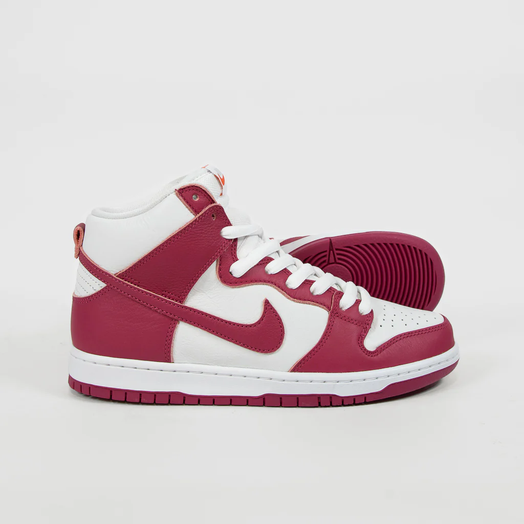 Nike SB - Orange Label Dunk High Pro Shoes - Sweet Beet / White - Image 2