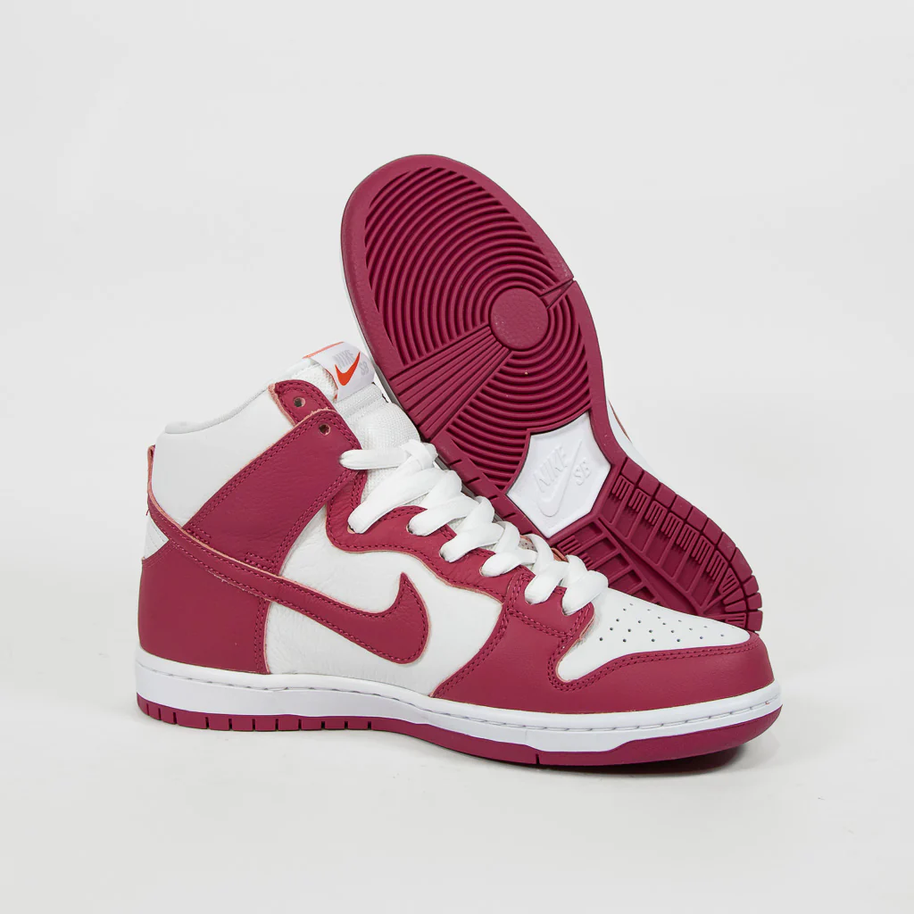 Nike SB - Orange Label Dunk High Pro Shoes - Sweet Beet / White - Image 3
