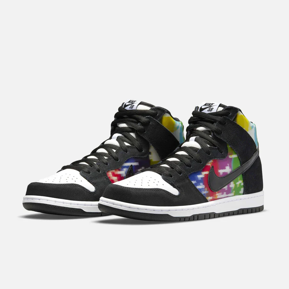 Nike SB - Dunk High Pro TV Signal Shoes - White / Black - Infrared (TV) - Image 2
