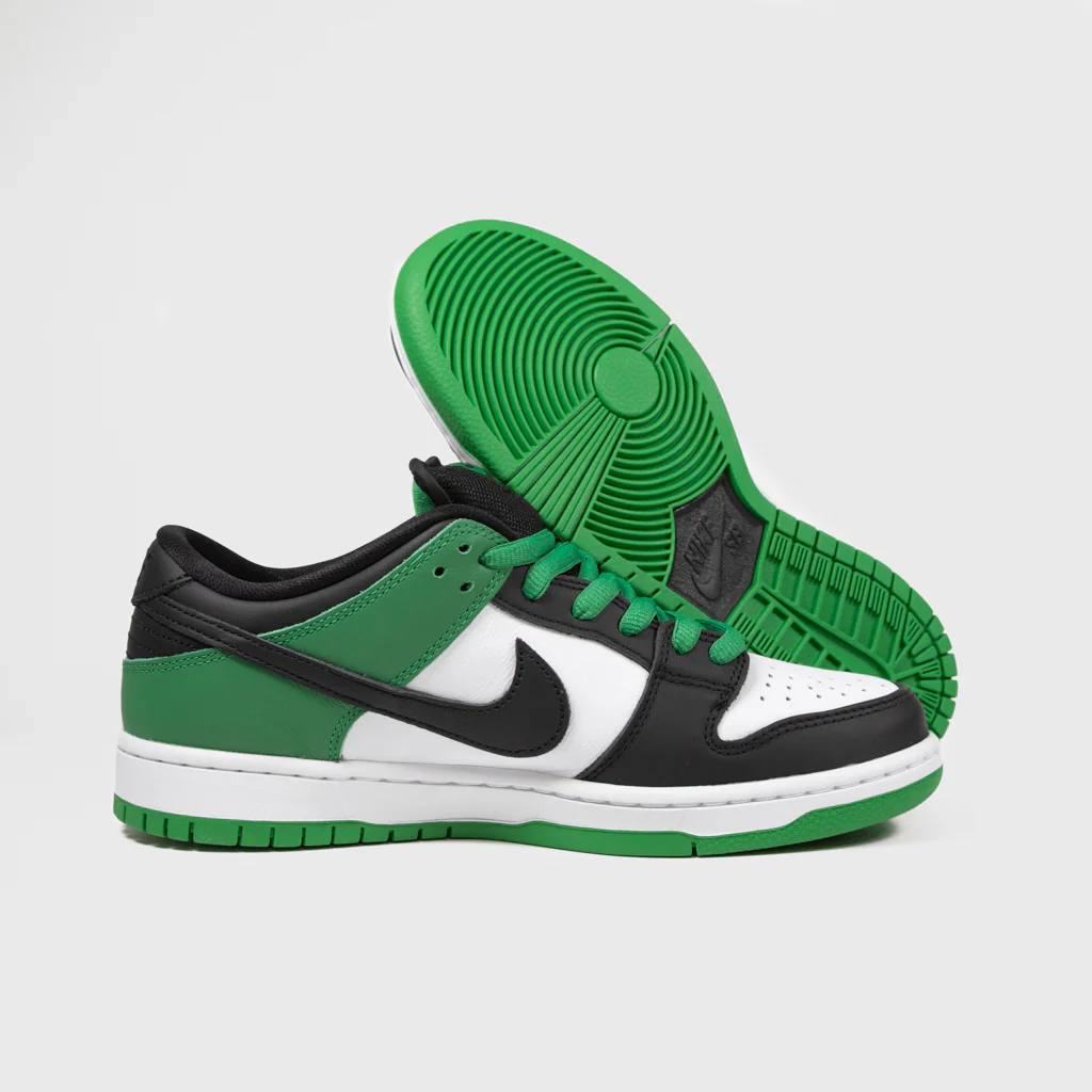 Nike SB - Dunk Low Pro Shoes - Classic Green / Black - White - Image 3