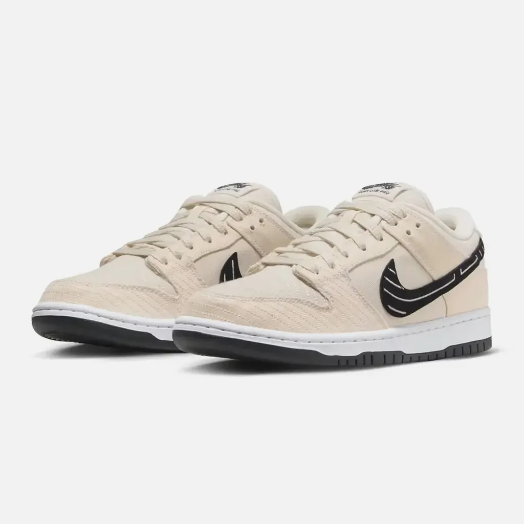 Nike SB - Dunk Low Pro Shoes (UK ONLY - ONE PAIR PER CUSTOMER) - Fossil / Black - Sail - Image 2