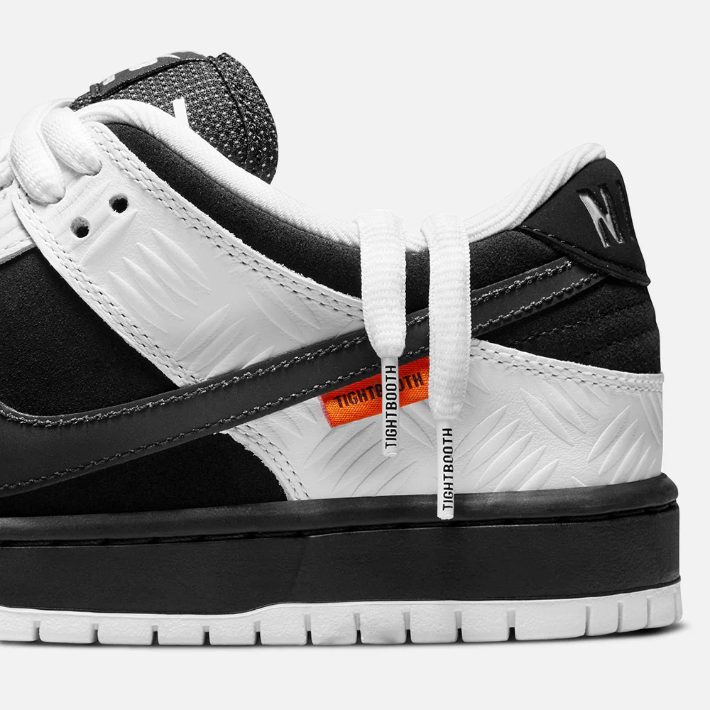 Nike SB - Dunk Low Pro Shoes - White / Black - Safety Orange (TIGHTBOOTH) - Image 3
