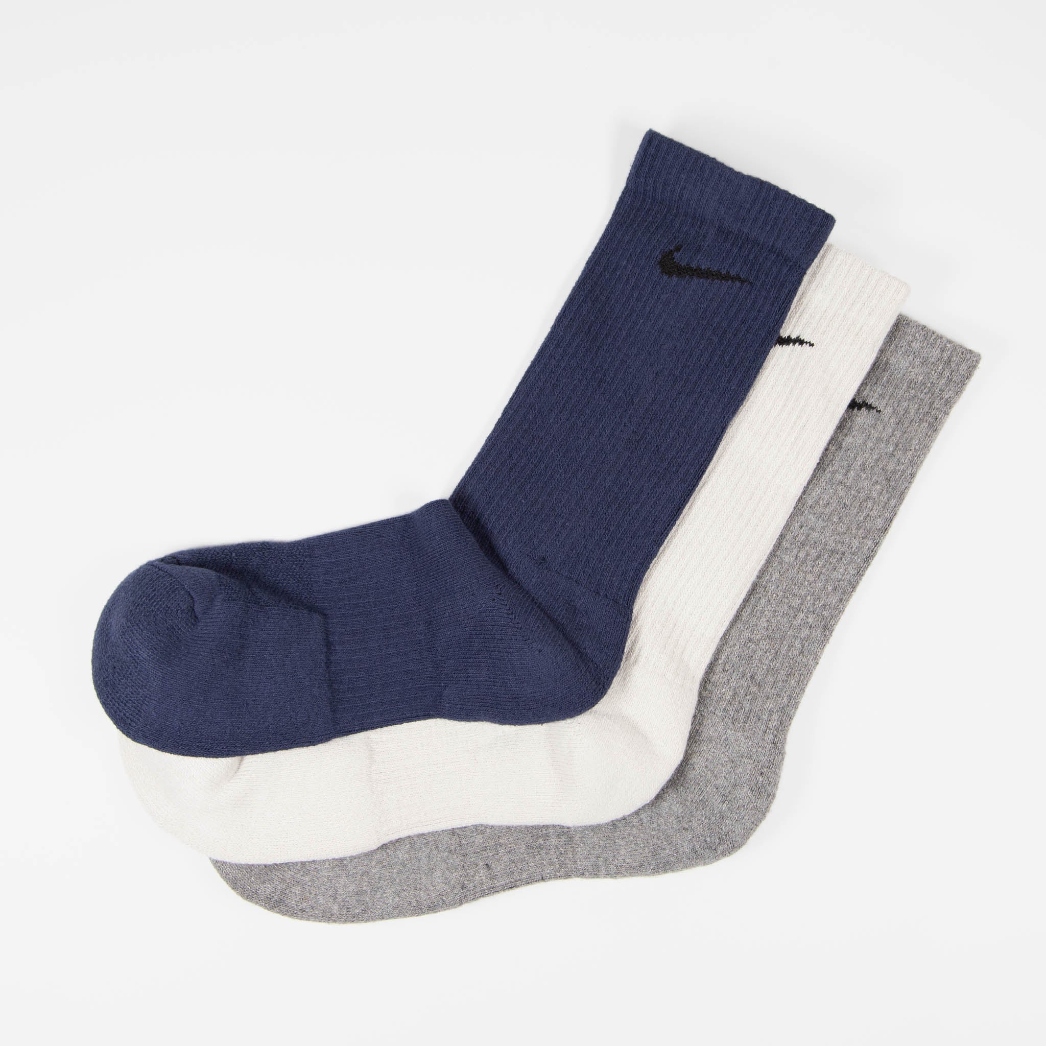 Nike SB - Everyday Plus Cushioned Socks (3 Pack) - Off White / Grey / Navy