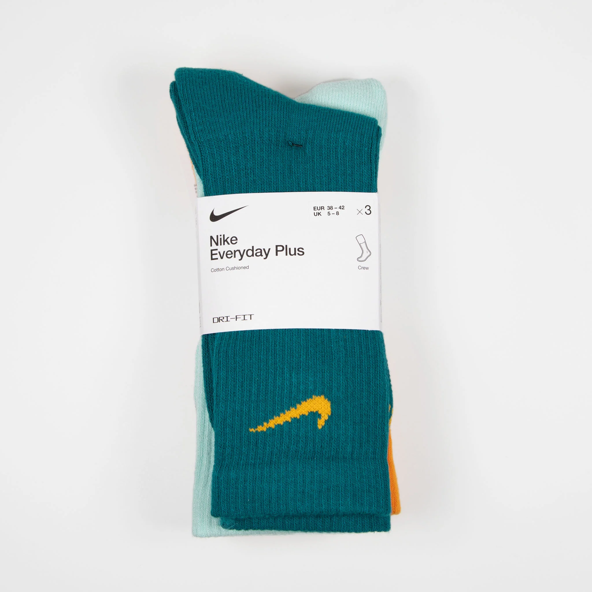 Nike SB - Everyday Plus Cushioned Socks (3 Pack) - Gold / Seafoam / Teal - Image 2