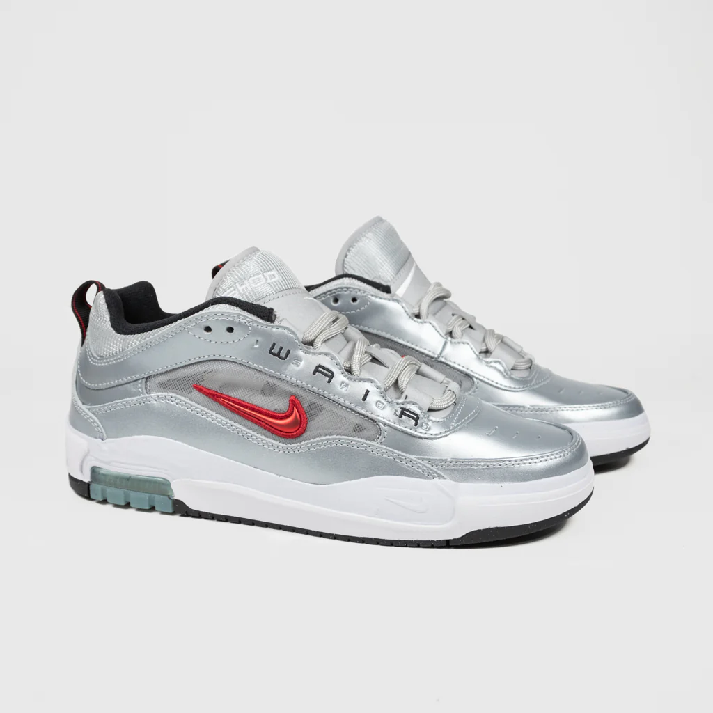 Nike SB - Ishod Wair Air Max Shoes - Metallic Silver / Varsity Red - Image 2