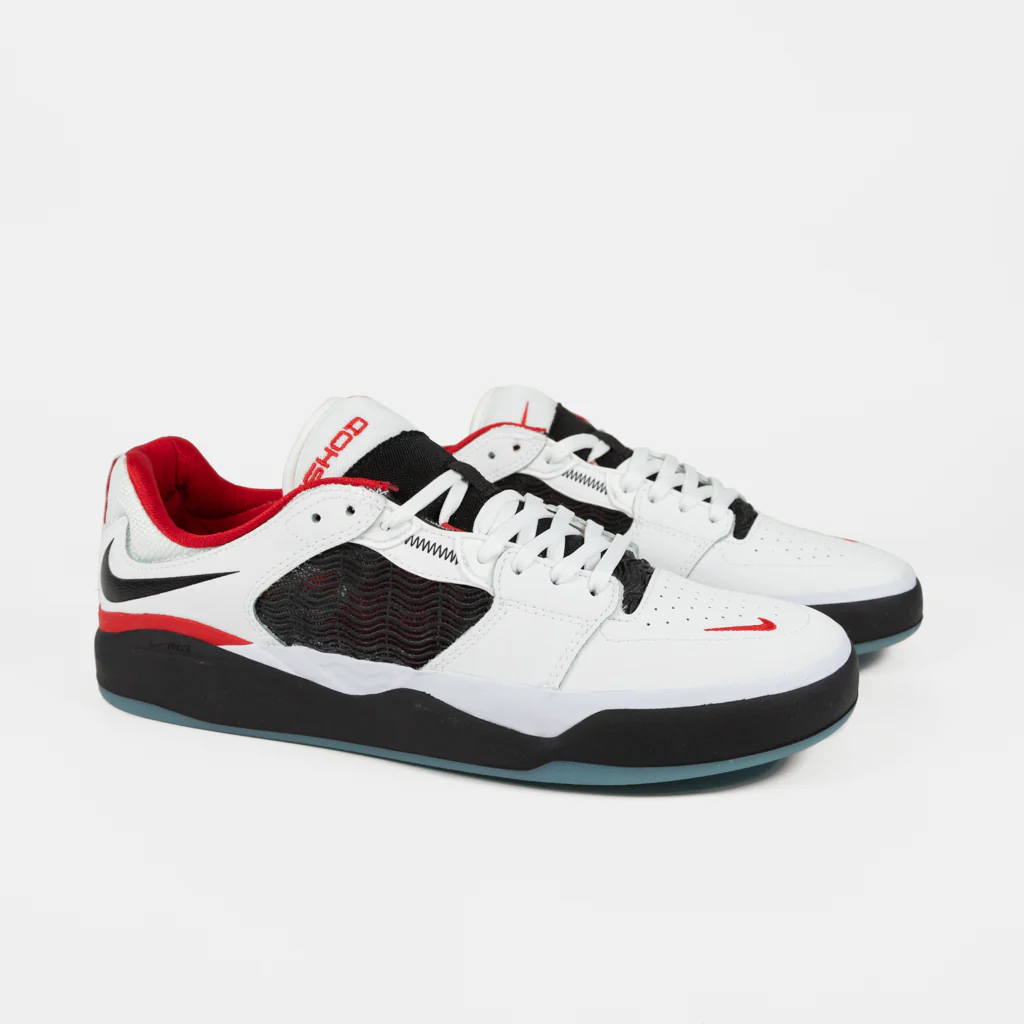Nike SB - Ishod Wair Premium Leather Shoes - White / Black / University Red - Image 2