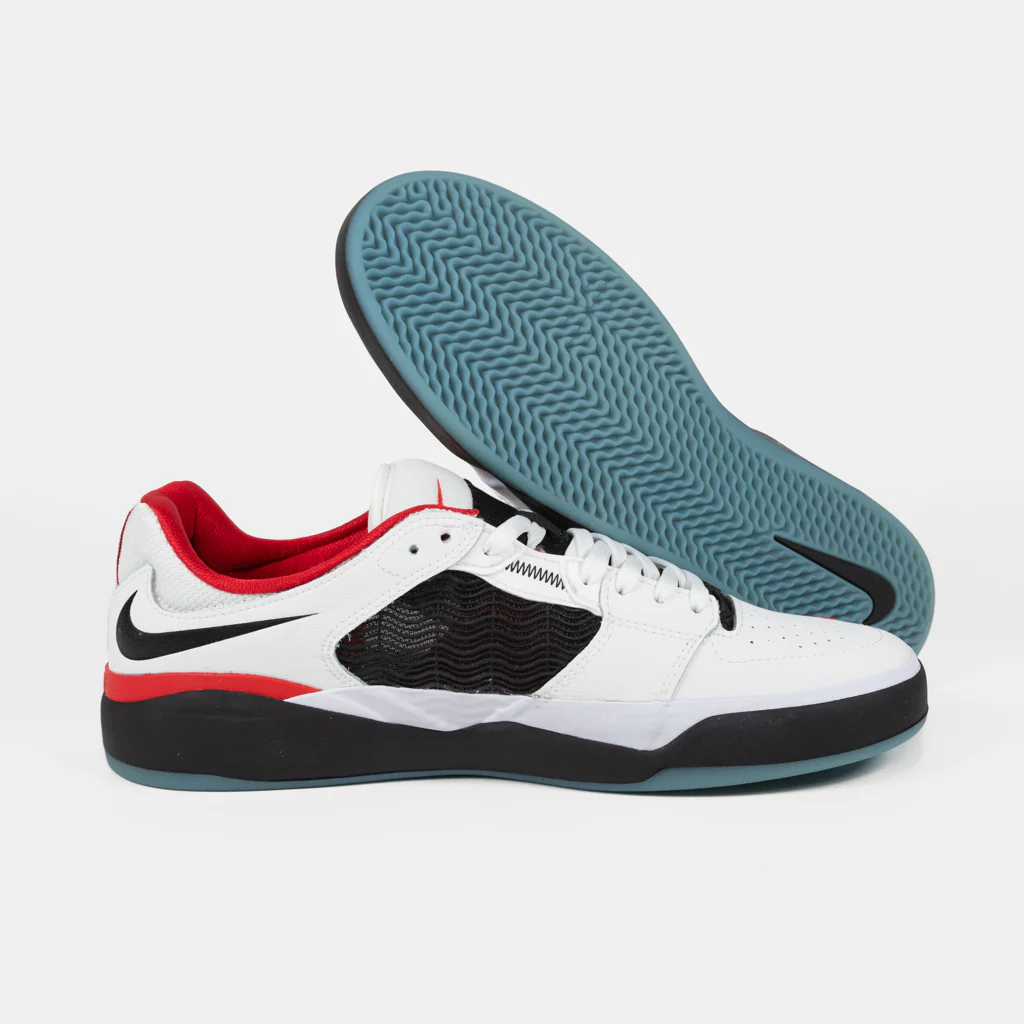 Nike SB - Ishod Wair Premium Leather Shoes - White / Black / University Red - Image 3