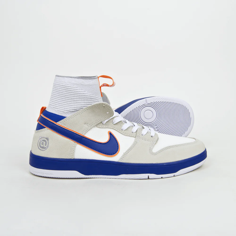 Nike SB - 'Medicom' Dunk High Elite QS Shoes - White / College Blue - White - Gold Post - Image 2