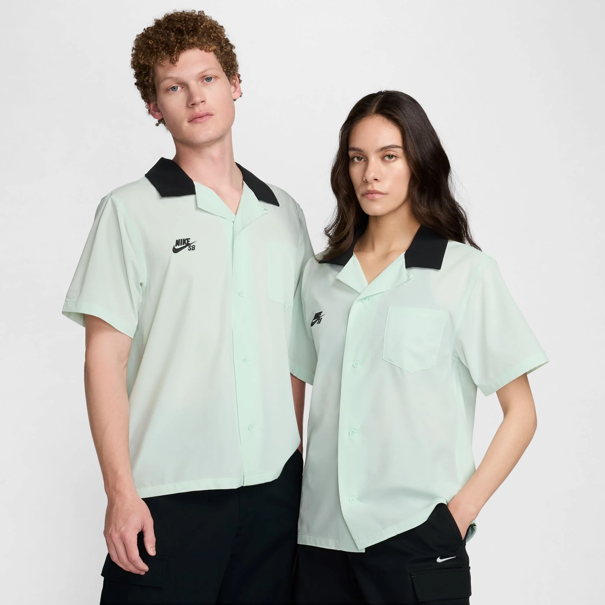 Nike SB - Olympic Bowler Button Up Short Sleeve Shirt - Barely Green / Black - Image 3