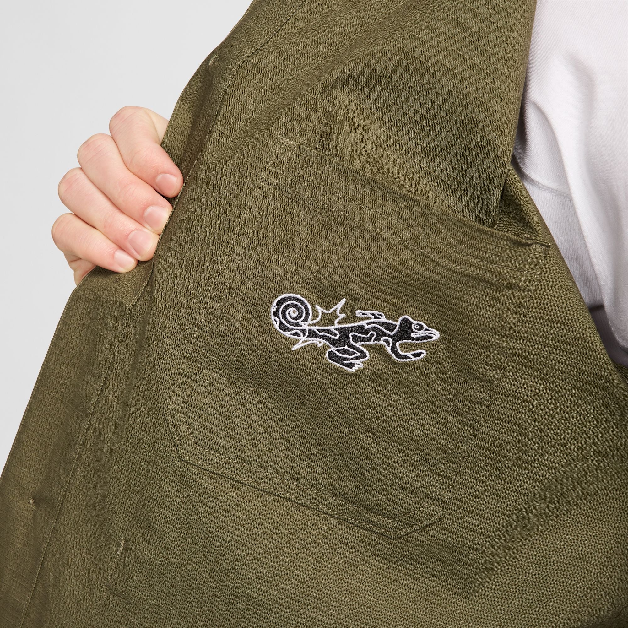 Nike SB - Olympic Chore Jacket - Medium Olive / White - Image 6