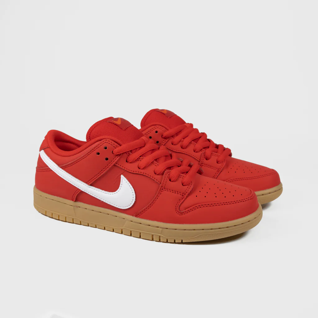 Nike SB - 'Orange Label' Dunk Low Pro Shoes - Red / White - Red - Light Gum - Image 2