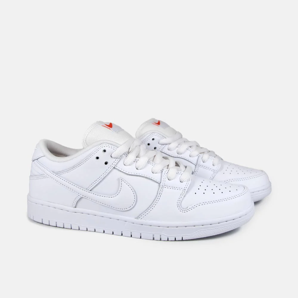 Nike SB - 'Orange Label' Dunk Low Pro Shoes - White / White - Image 2