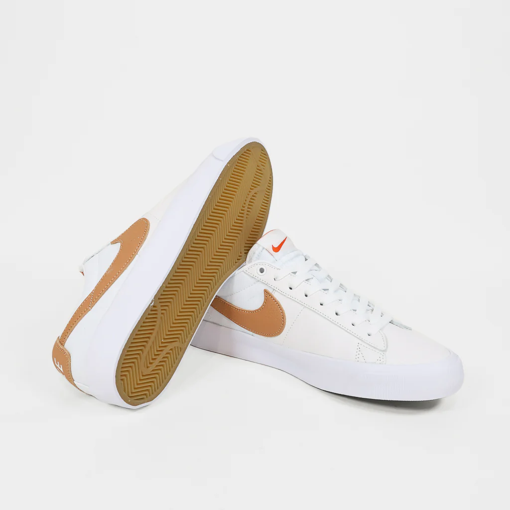 Nike SB - Orange Label Grant Taylor GT Blazer Low Shoes - White / Light Cognac - Image 3