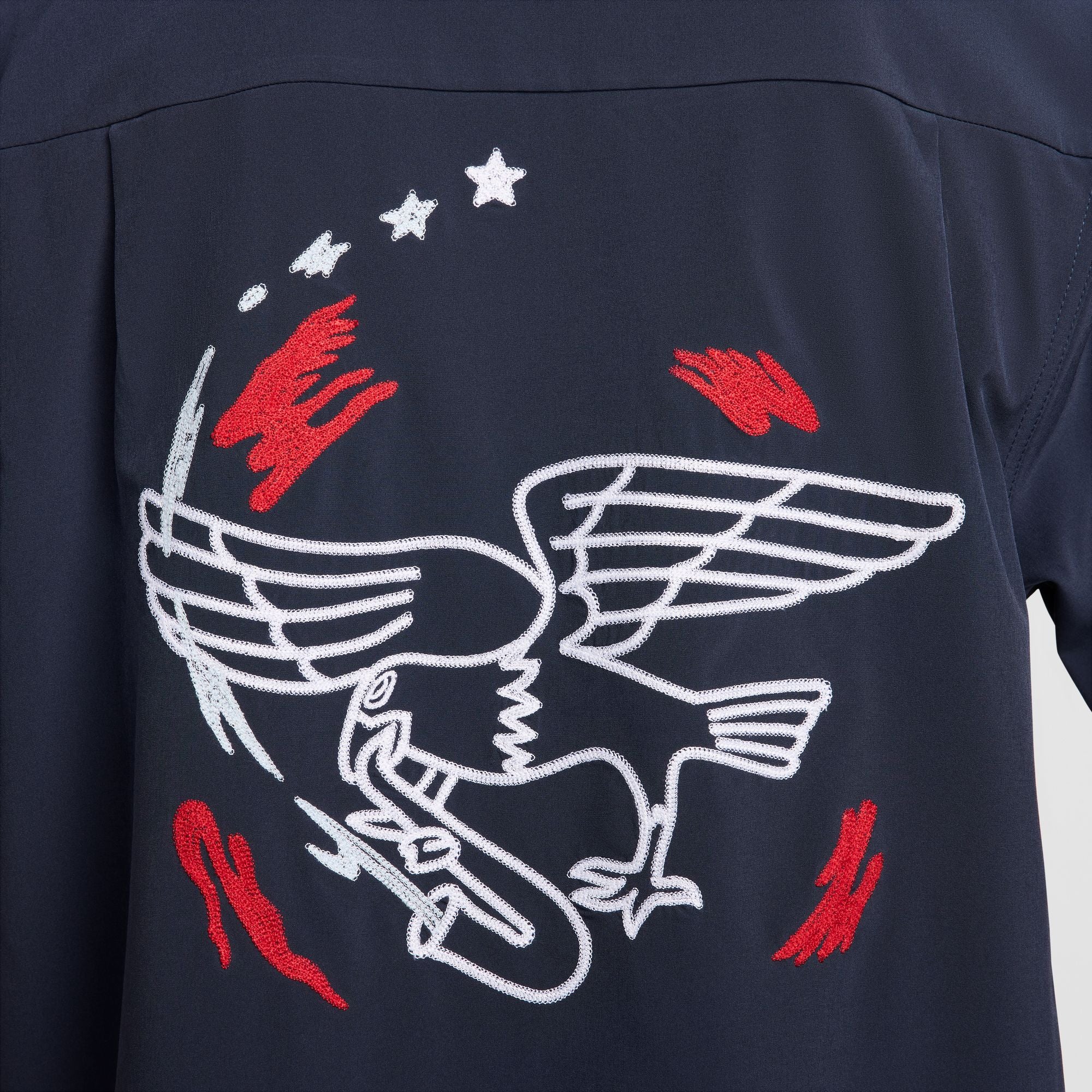 Nike SB - Team USA Olympic Bowler Button Up Short Sleeve Shirt - Obsidian / White - Image 4