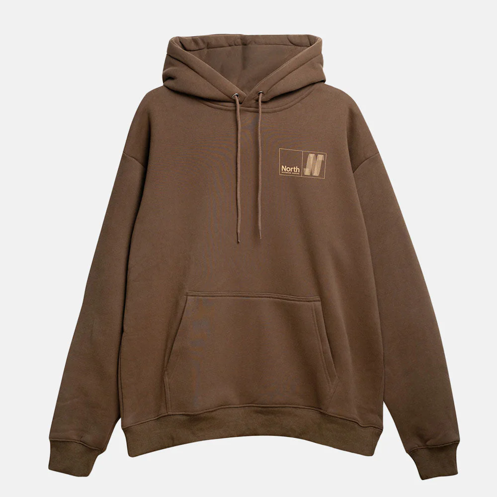 North Skate Mag - N Logo Pullover Hooded Sweatshirt - Brown / Sand - Image 2