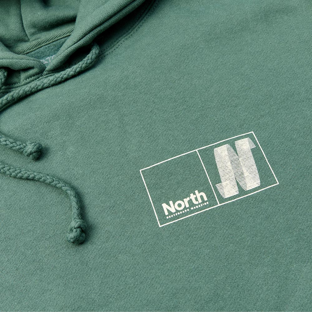 North Skate Mag - N Logo Pullover Hooded Sweatshirt - Pine Green - Image 4