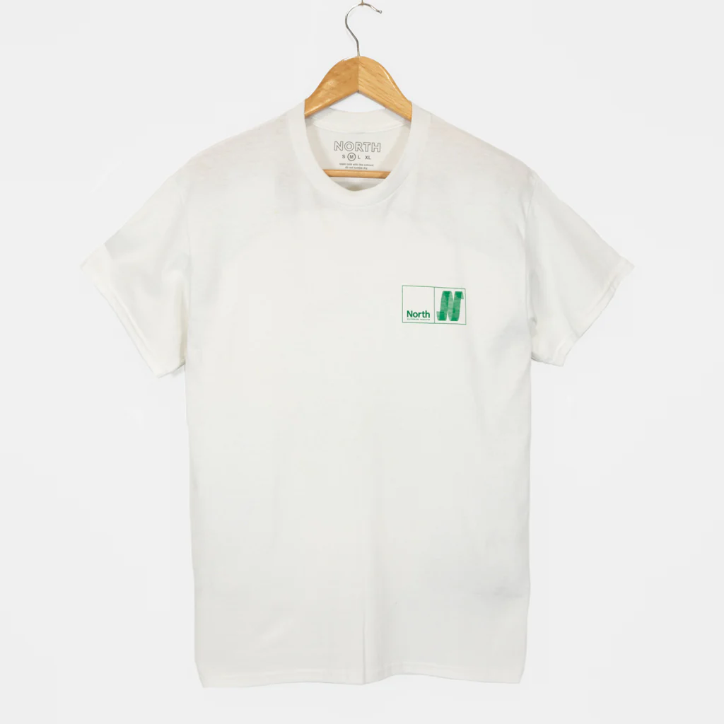 North Skate Mag - N Logo T-Shirt - White / Green - Image 2