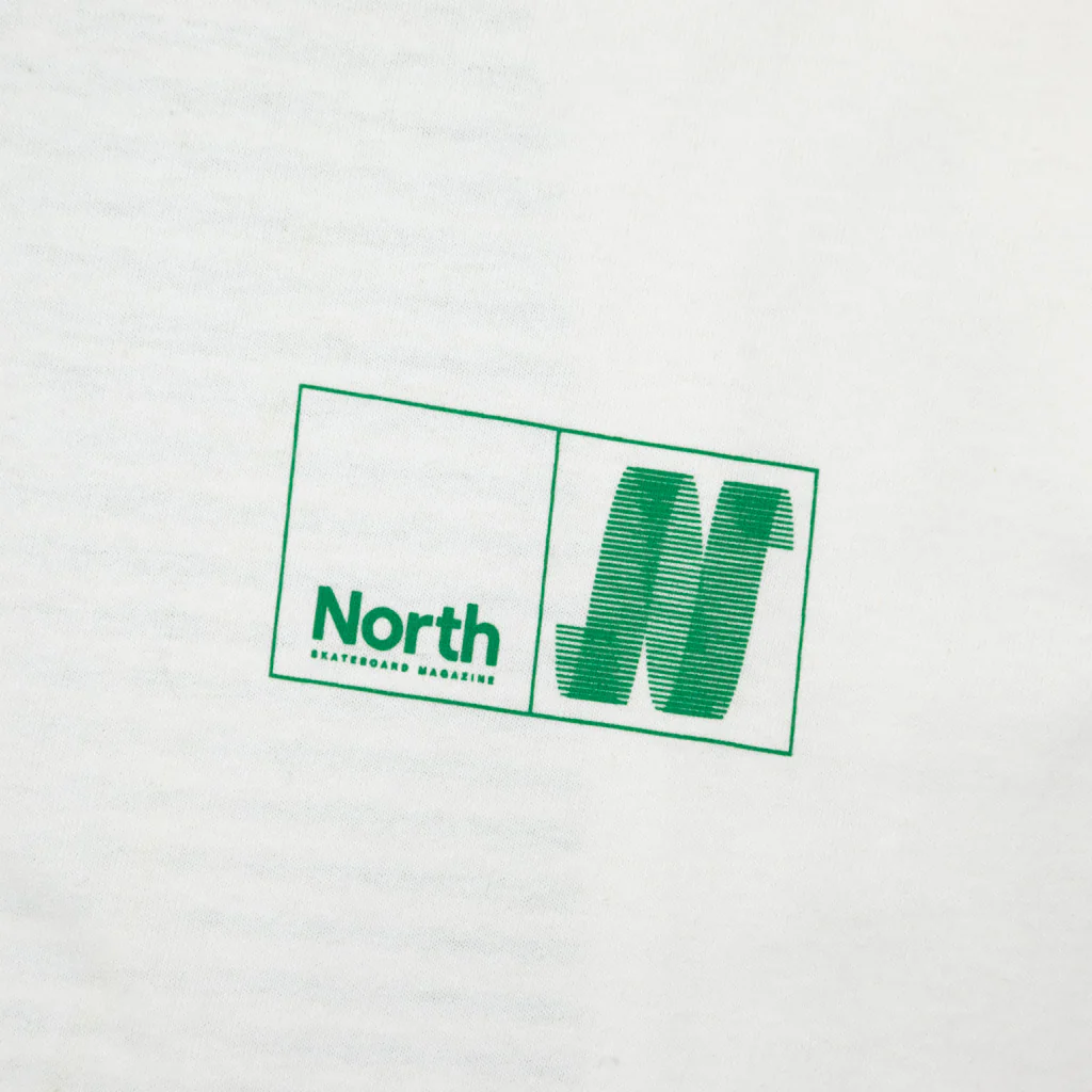 North Skate Mag - N Logo T-Shirt - White / Green - Image 3