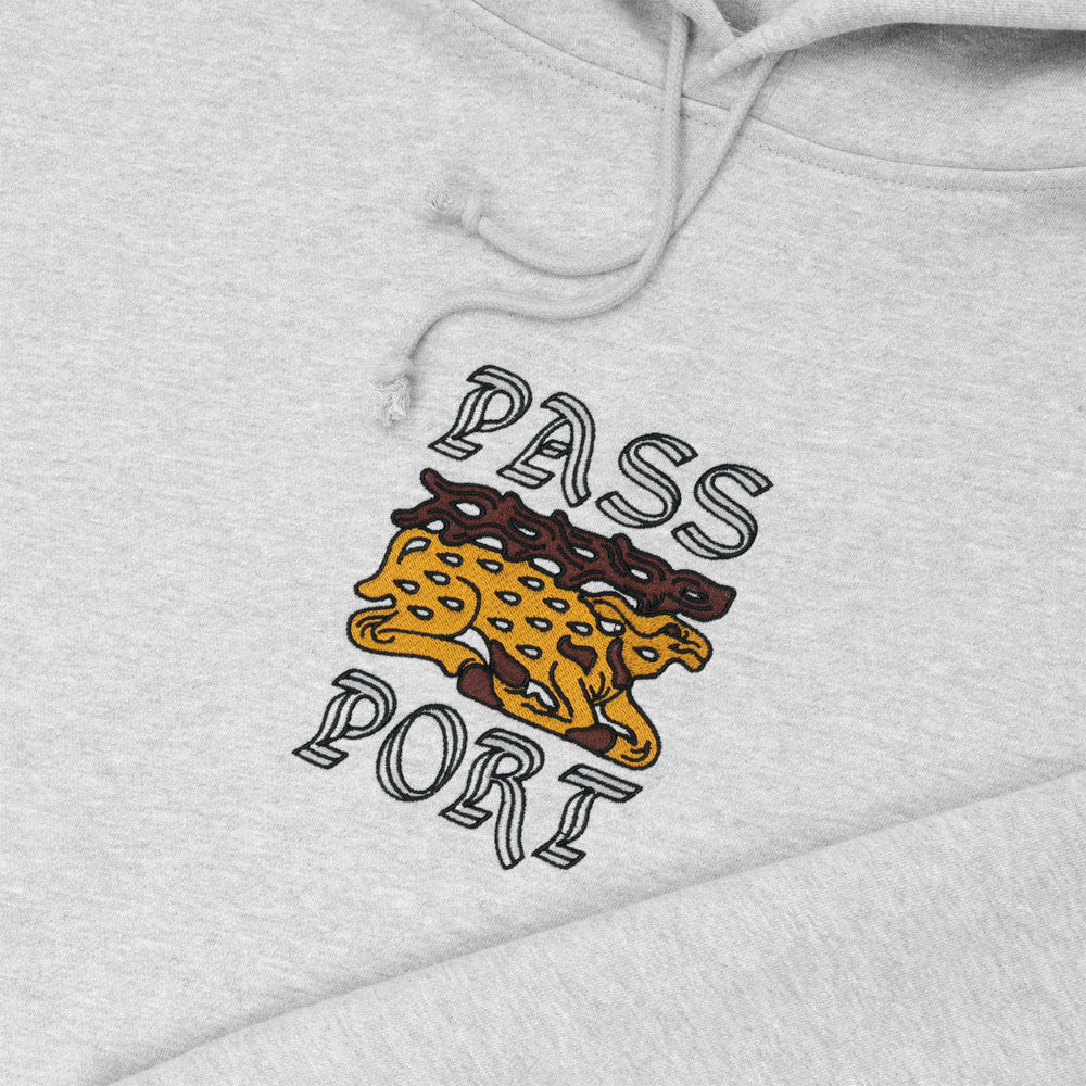 Pass Port Skateboards - Antler Embroidered Hooded Sweatshirt - Ash - Image 2