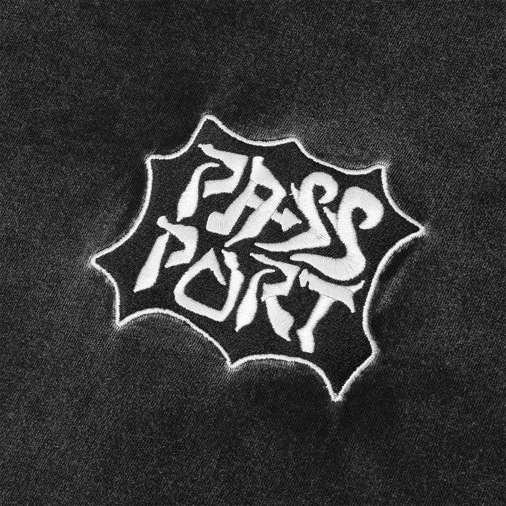 Pass Port Skateboards - Glyph Embroidered T-Shirt - Black Acid - Image 2