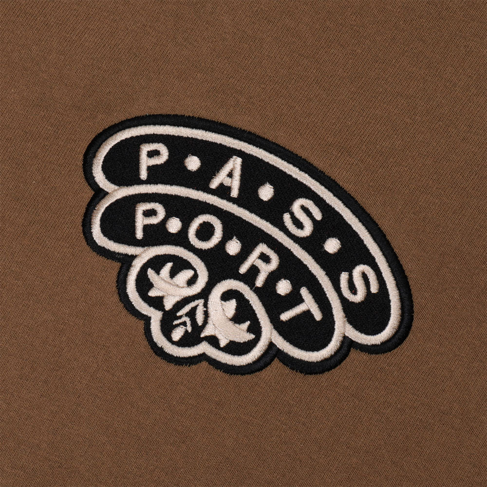 Pass Port Skateboards - Heirloom Embroidered T-Shirt - Chocolate - Image 2