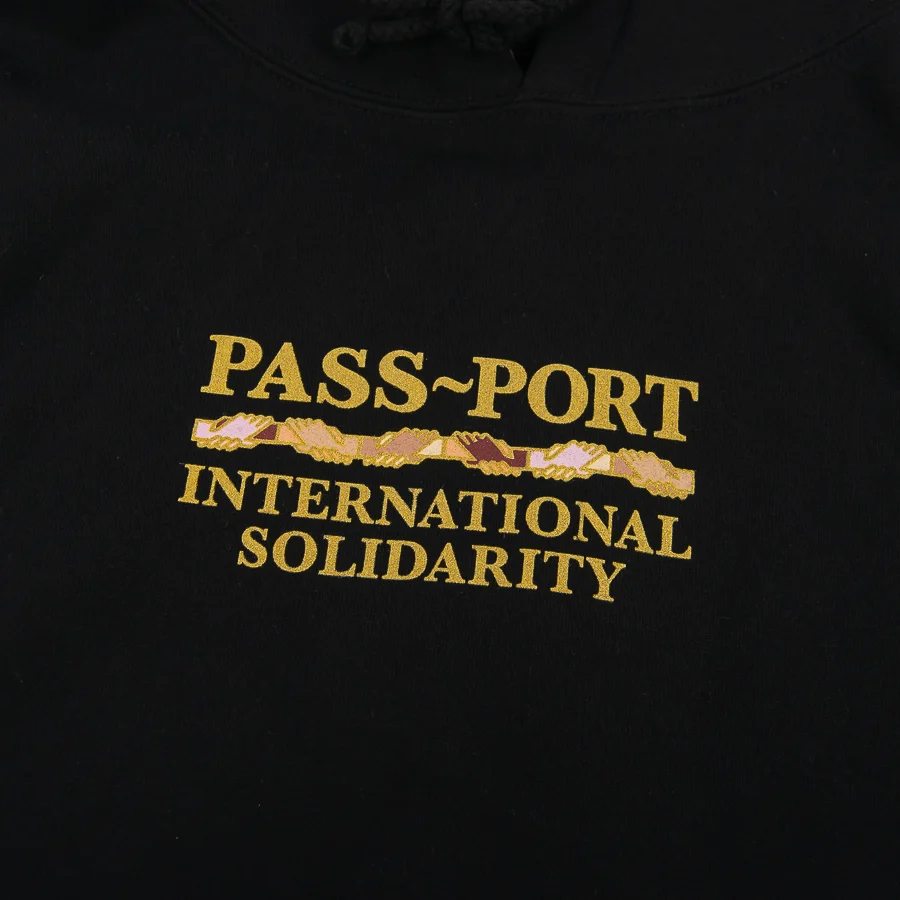 Pass Port Skateboards - Inter Solid Pullover Hooded Sweatshirt - Black - Image 3