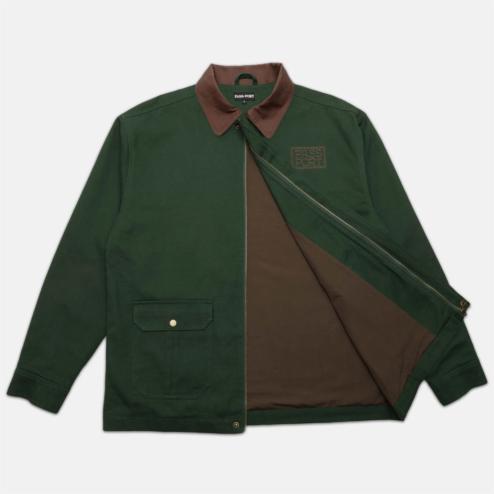 Pass Port Skateboards - Invasive Logo Yard Jacket - Forest Green - Image 2