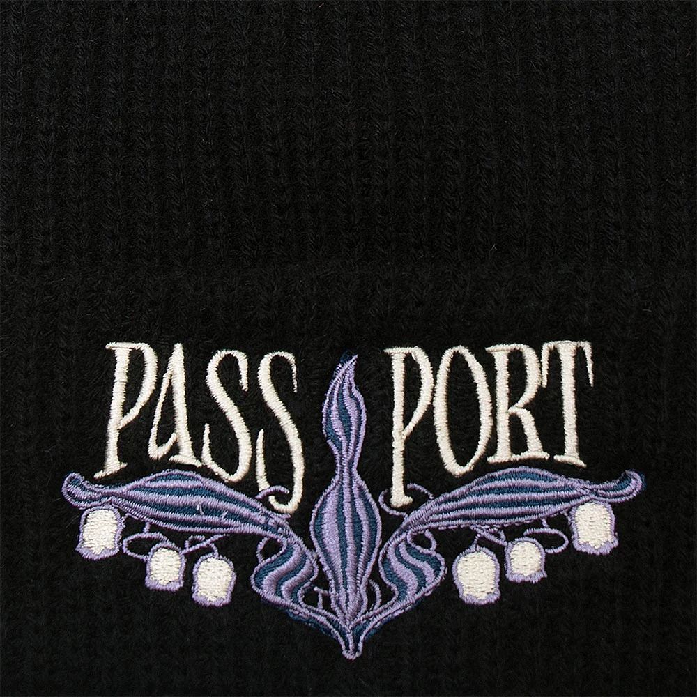 Pass Port Skateboards - Lily Of The Valley Beanie - Black - Image 2
