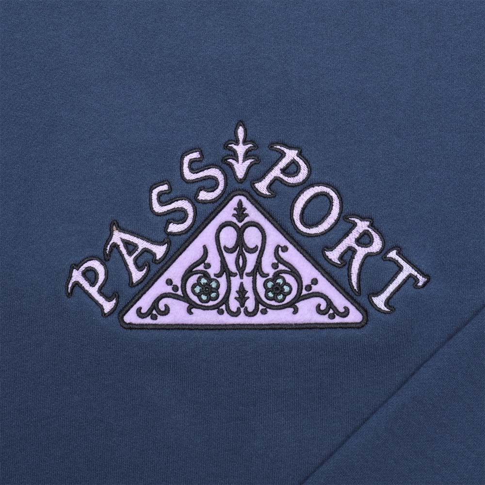 Pass Port Skateboards - Manuscript Embroidered Crewneck Sweatshirt - Navy - Image 2