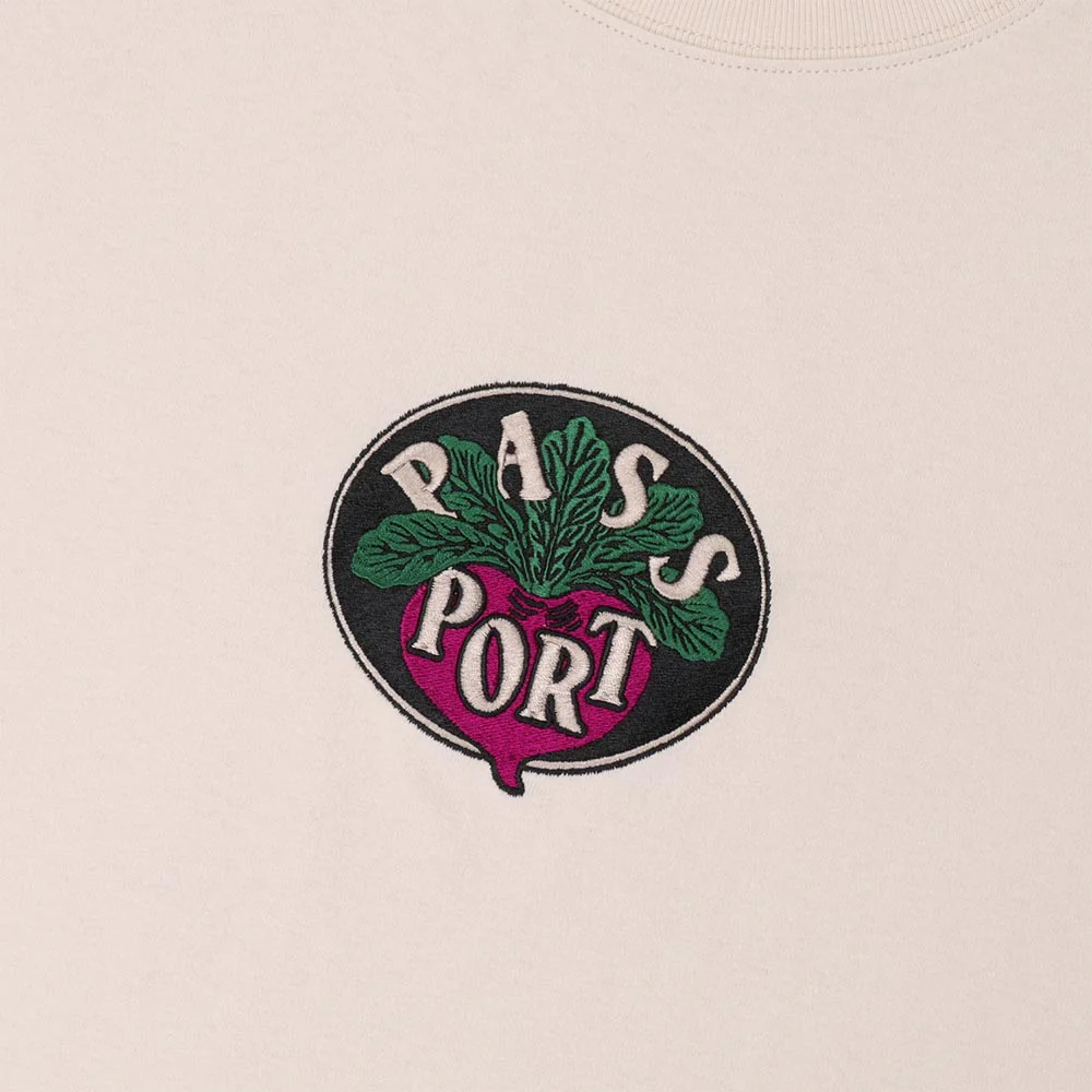 Pass Port Skateboards - Radish Embroidered T-Shirt - Natural - Image 2
