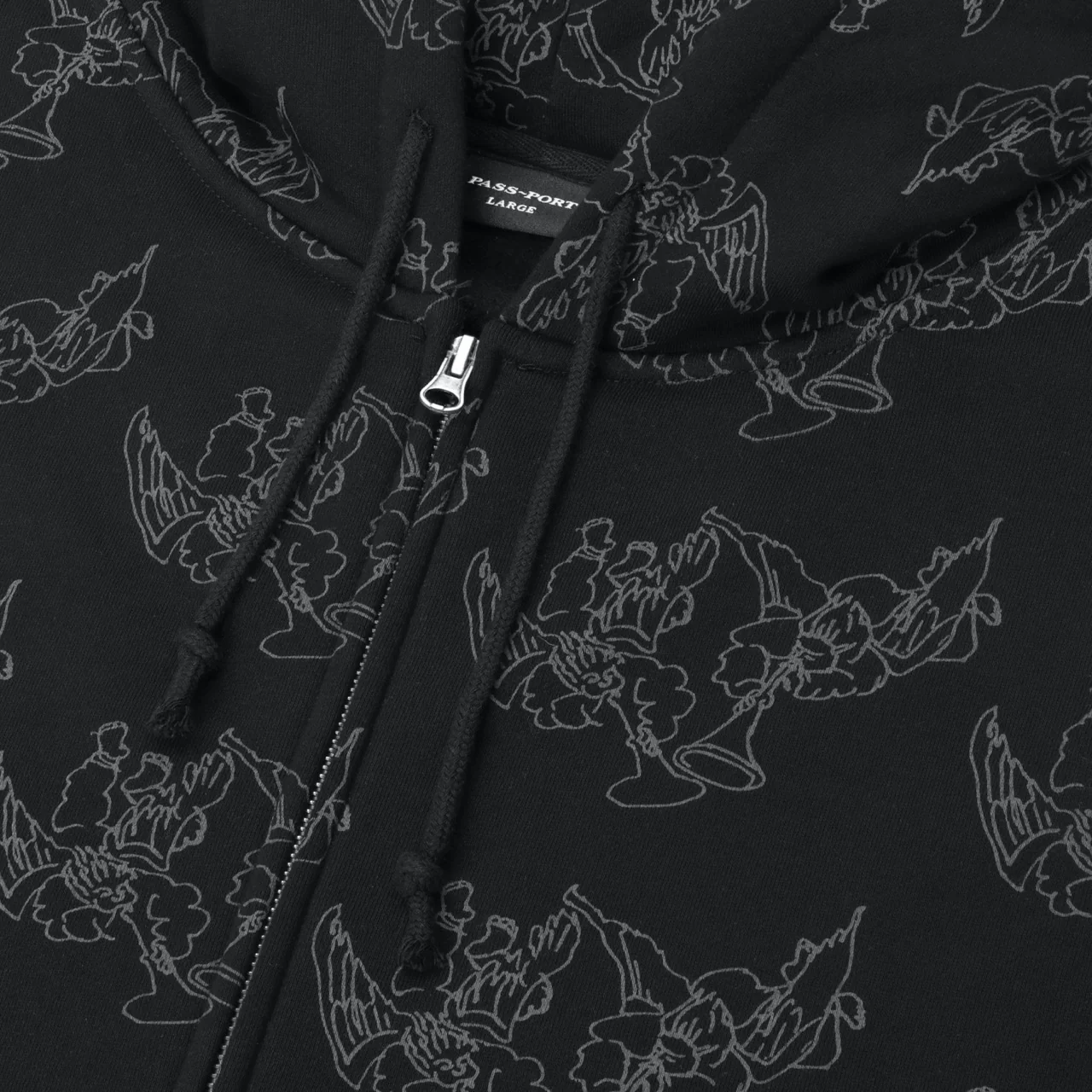 Pass Port Skateboards - Trumpets Zip Hooded Sweatshirt - Black - Image 3