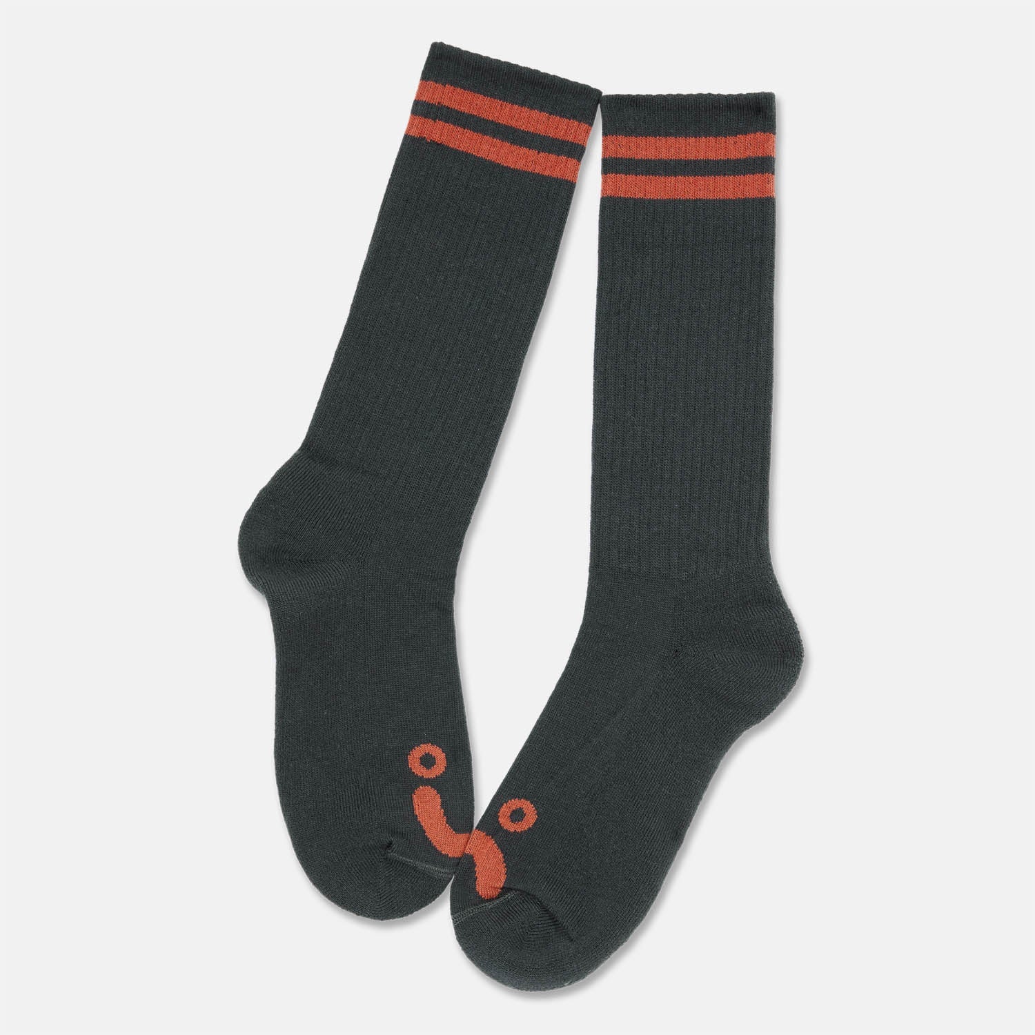 Polar Skate Co. - Happy Sad Long Socks - Graphite / Orange - Image 2