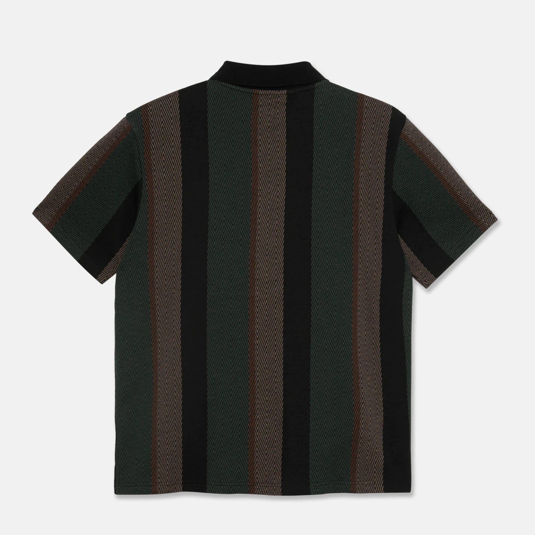 Polar Skate Co. - Jacques Short Sleeve Polo Shirt - Black / Salmon - Image 3