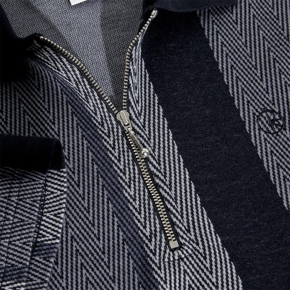 Polar Skate Co. - Jacques Short Sleeve Polo Shirt - Herringbone Blue - Image 2