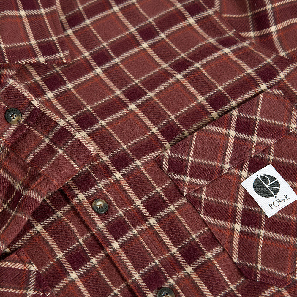 Polar Skate Co. - Mike Flannel Longsleeve Shirt - Oxblood Check - Image 2