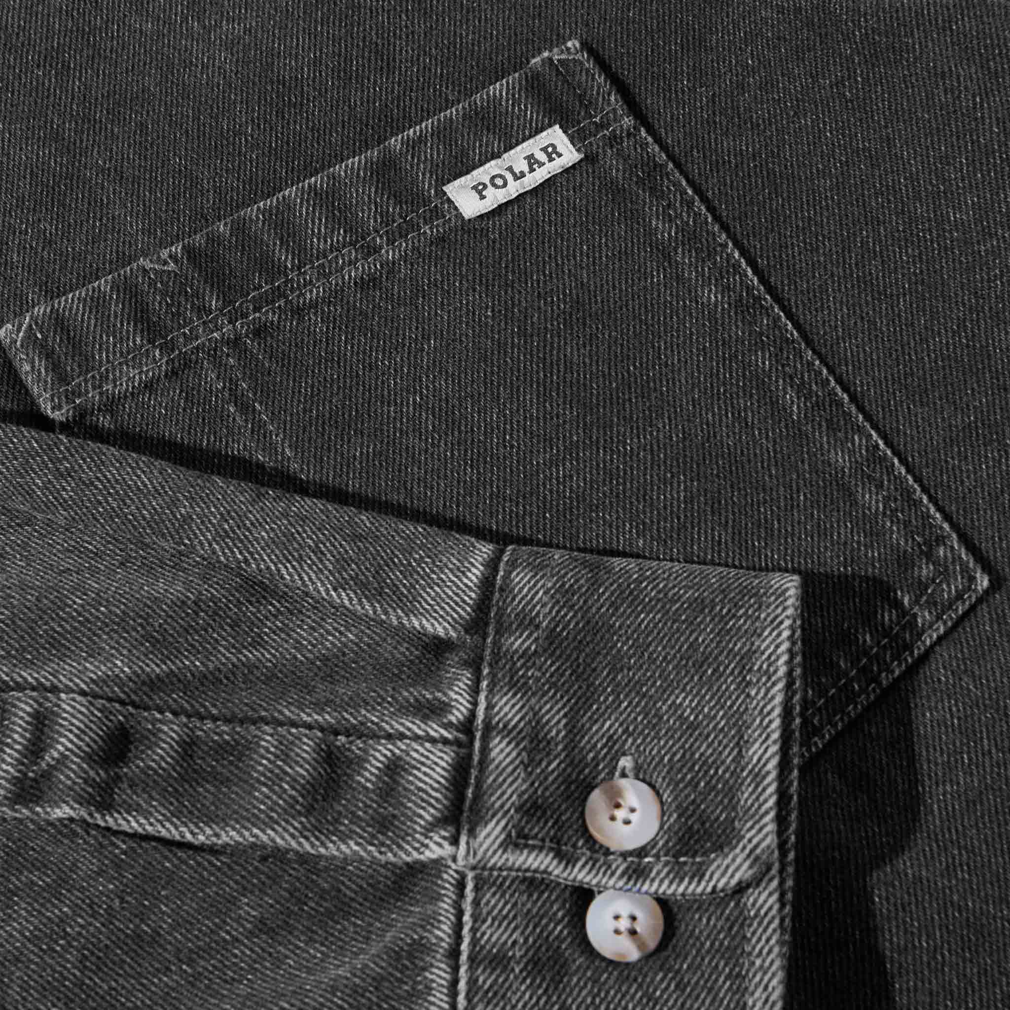 Polar Skate Co. - Mitchell Denim Longsleeve Shirt - Silver Black - Image 2