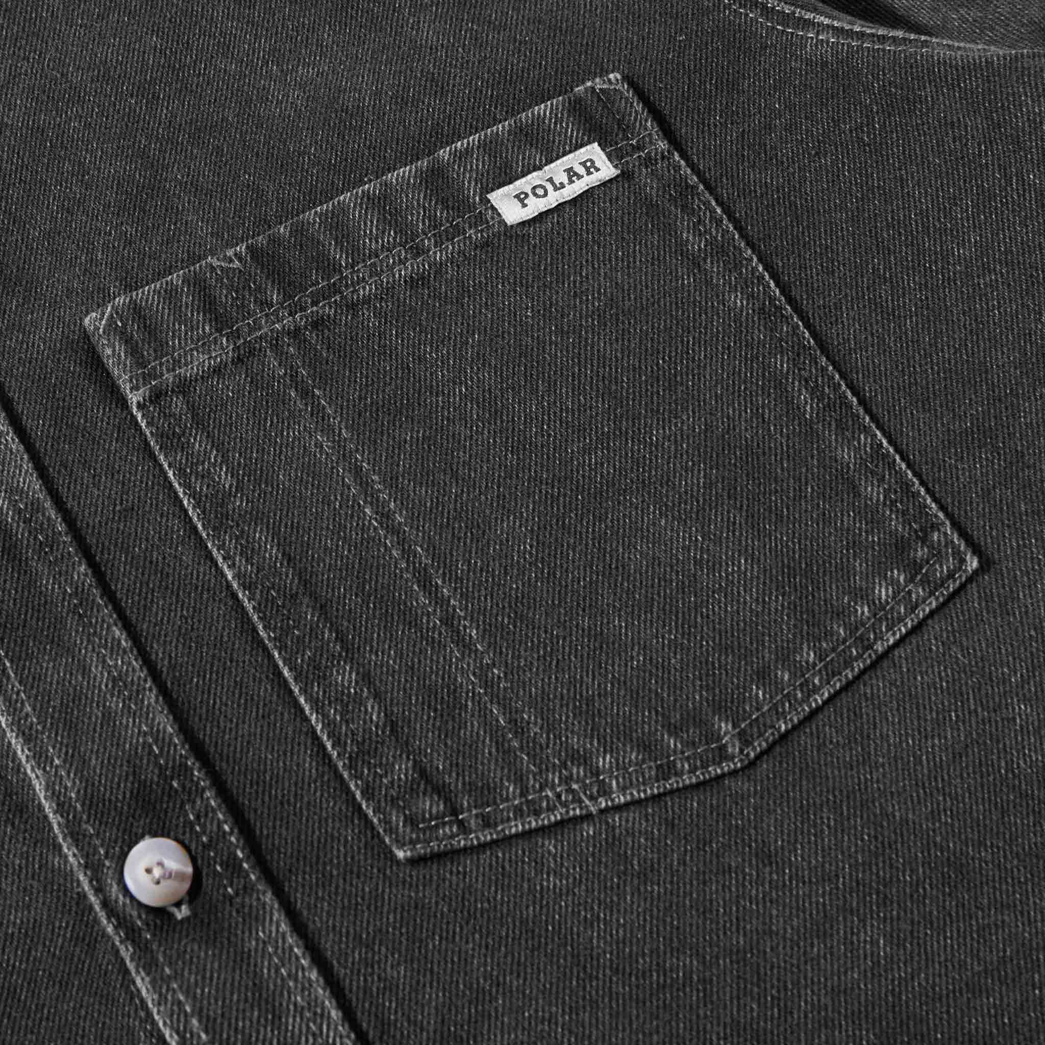 Polar Skate Co. - Mitchell Denim Longsleeve Shirt - Silver Black - Image 4