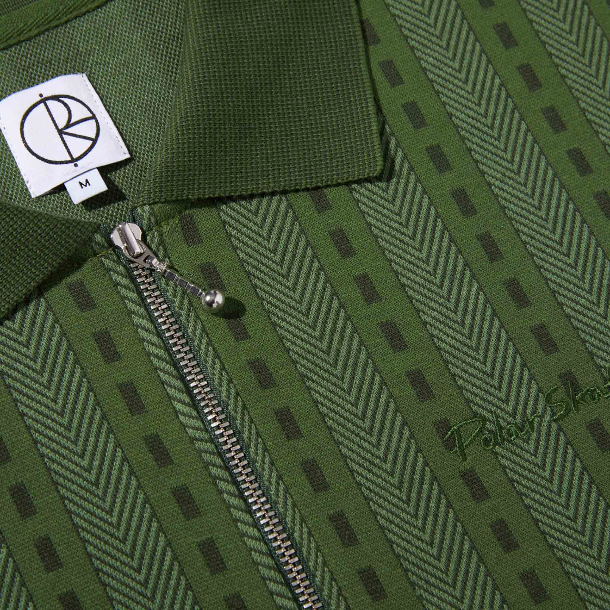 Polar Skate Co. - Road Zip Short Sleeve Polo Shirt - Dark Green - Image 2
