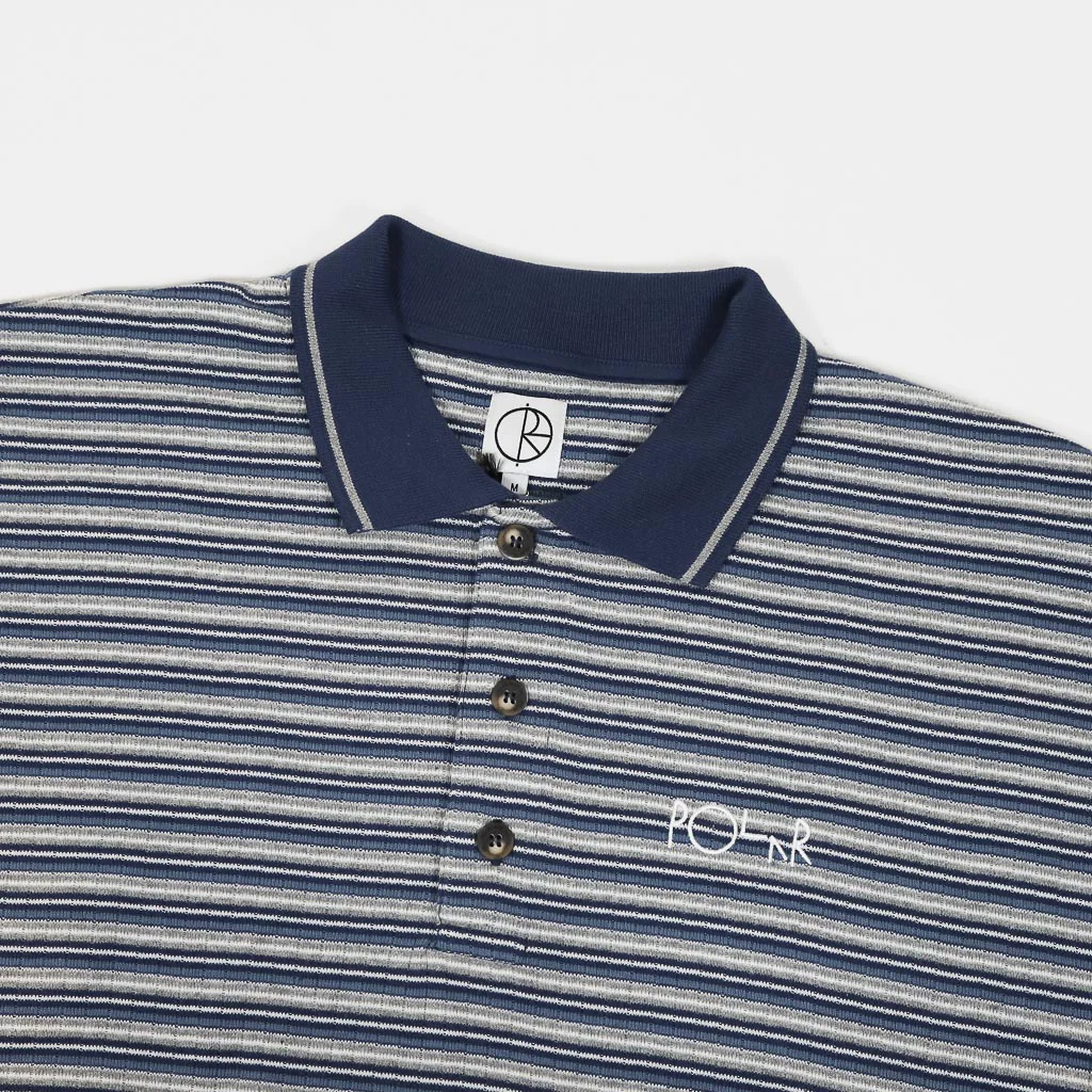 Polar Skate Co. - Stripe Longsleeve Polo Shirt - Navy - Image 2