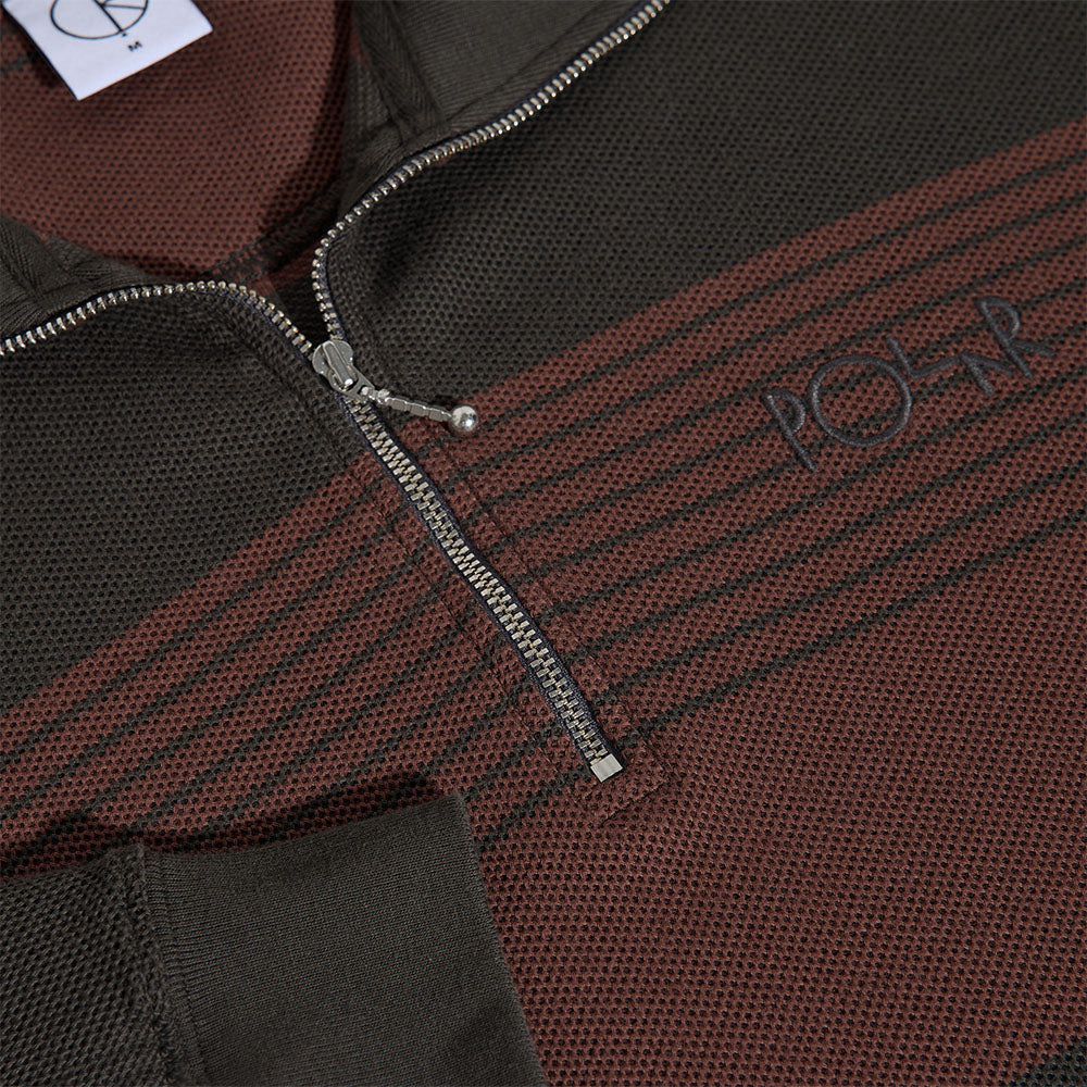 Polar Skate Co. - Surf Half Zip Longsleeve Shirt - Dirty Black / Brownstone - Image 3