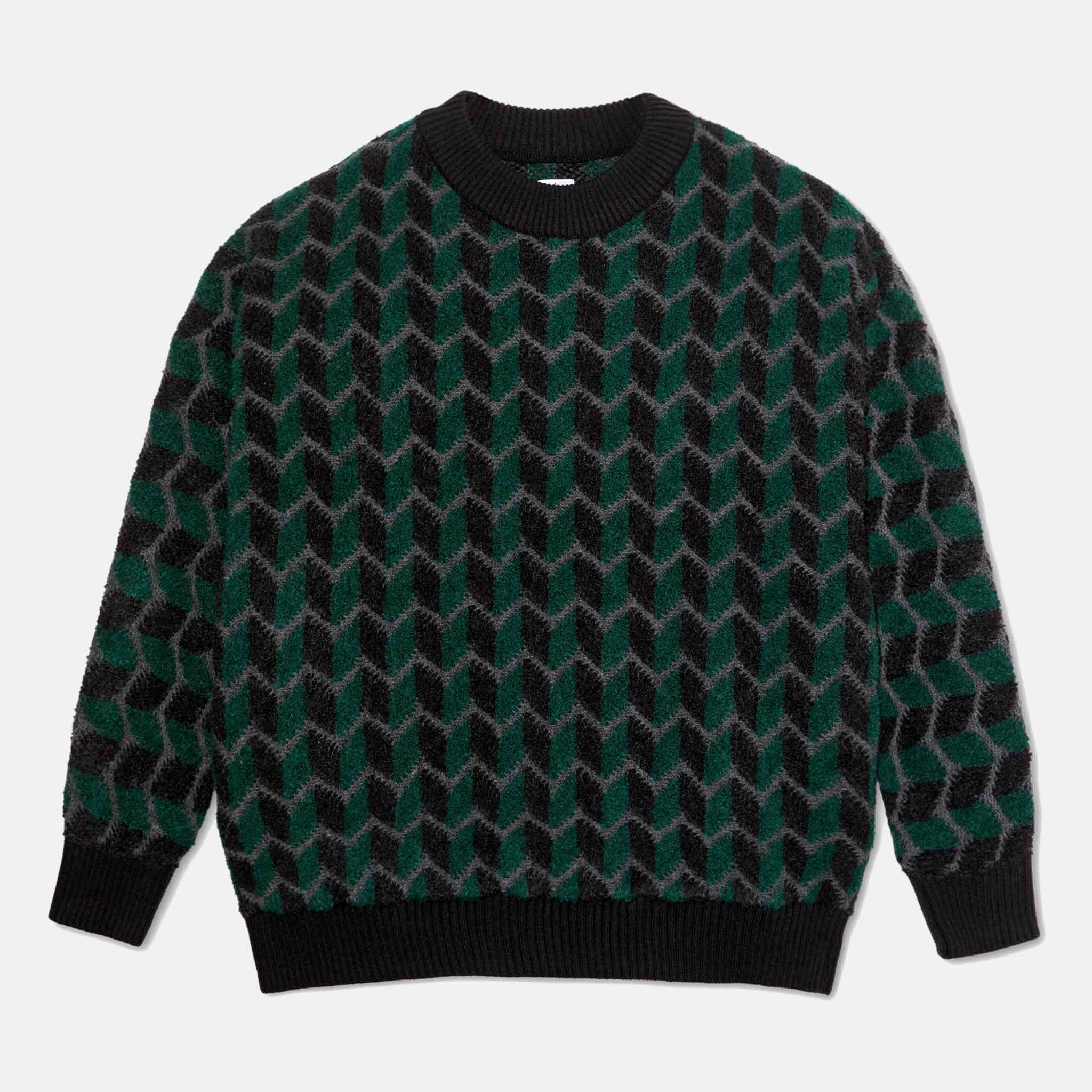 Polar Skate Co. - Zig Zag Knitted Jumper - Black / Dark Teal