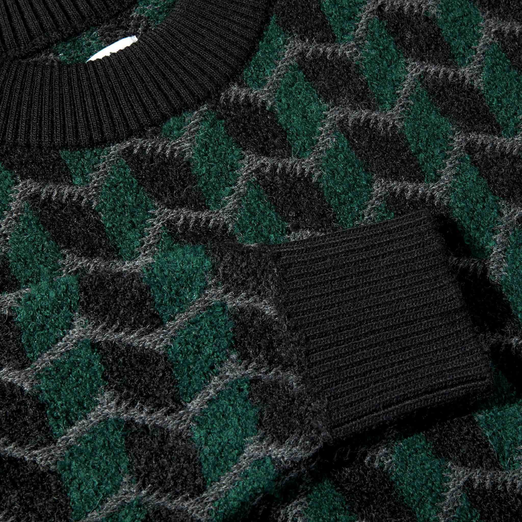 Polar Skate Co. - Zig Zag Knitted Jumper - Black / Dark Teal - Image 2