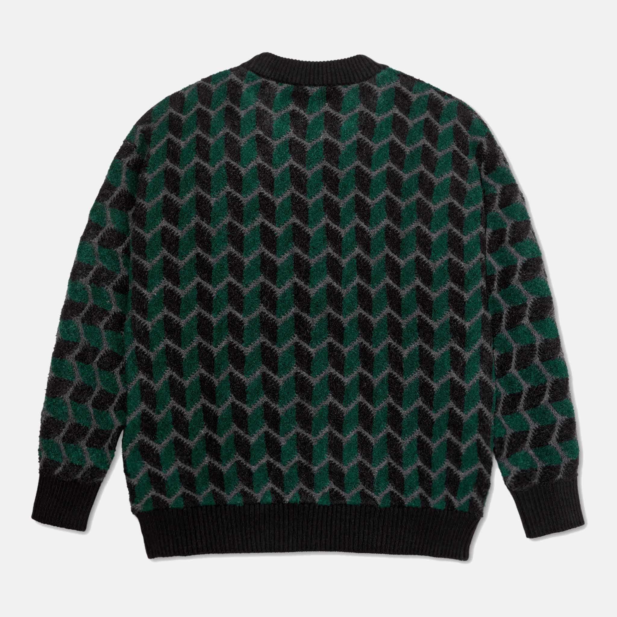 Polar Skate Co. - Zig Zag Knitted Jumper - Black / Dark Teal - Image 3