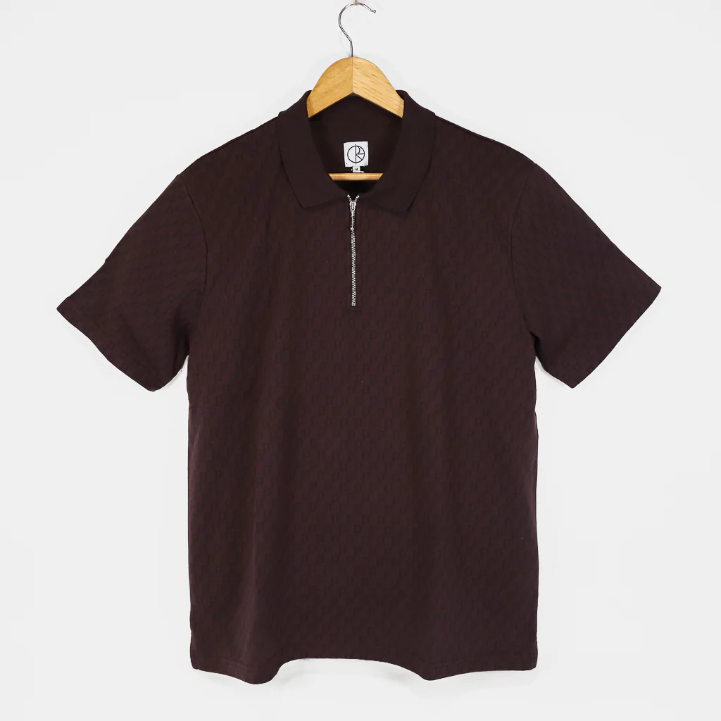 Polar Skate Co. - Zip Polo Short Sleeve Shirt - Bordeaux