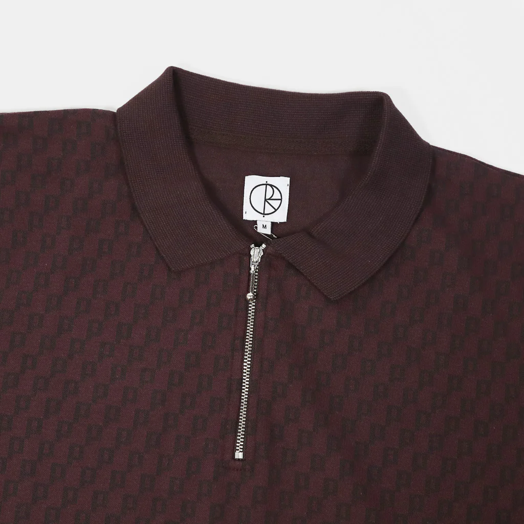 Polar Skate Co. - Zip Polo Short Sleeve Shirt - Bordeaux - Image 2