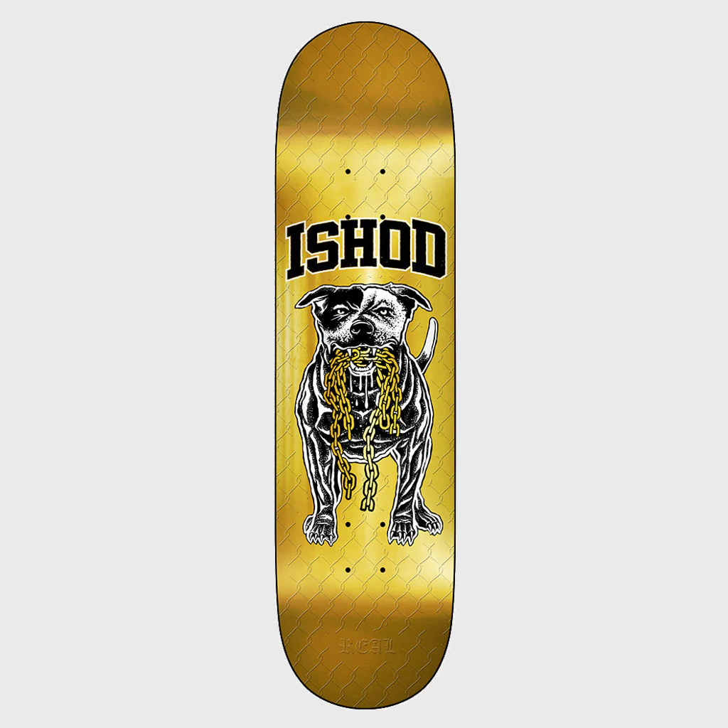 Real Skateboards - 8.5" Skate Shop Day Ishod Wair Good Dog Skateboard Deck - Gold
