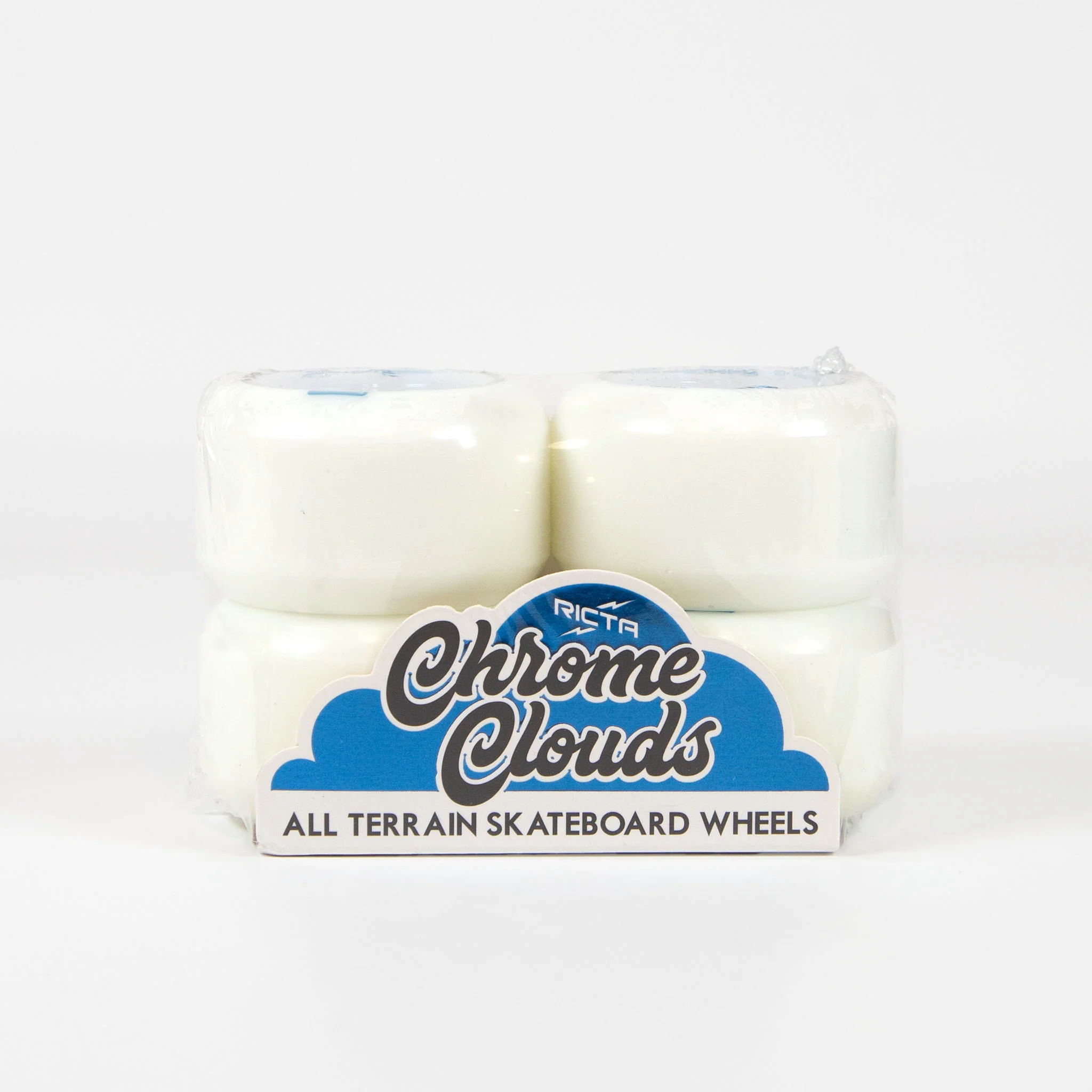 Ricta Wheels - 54mm (78a) Chrome Clouds Skateboard Wheels - White / Blue - Image 2