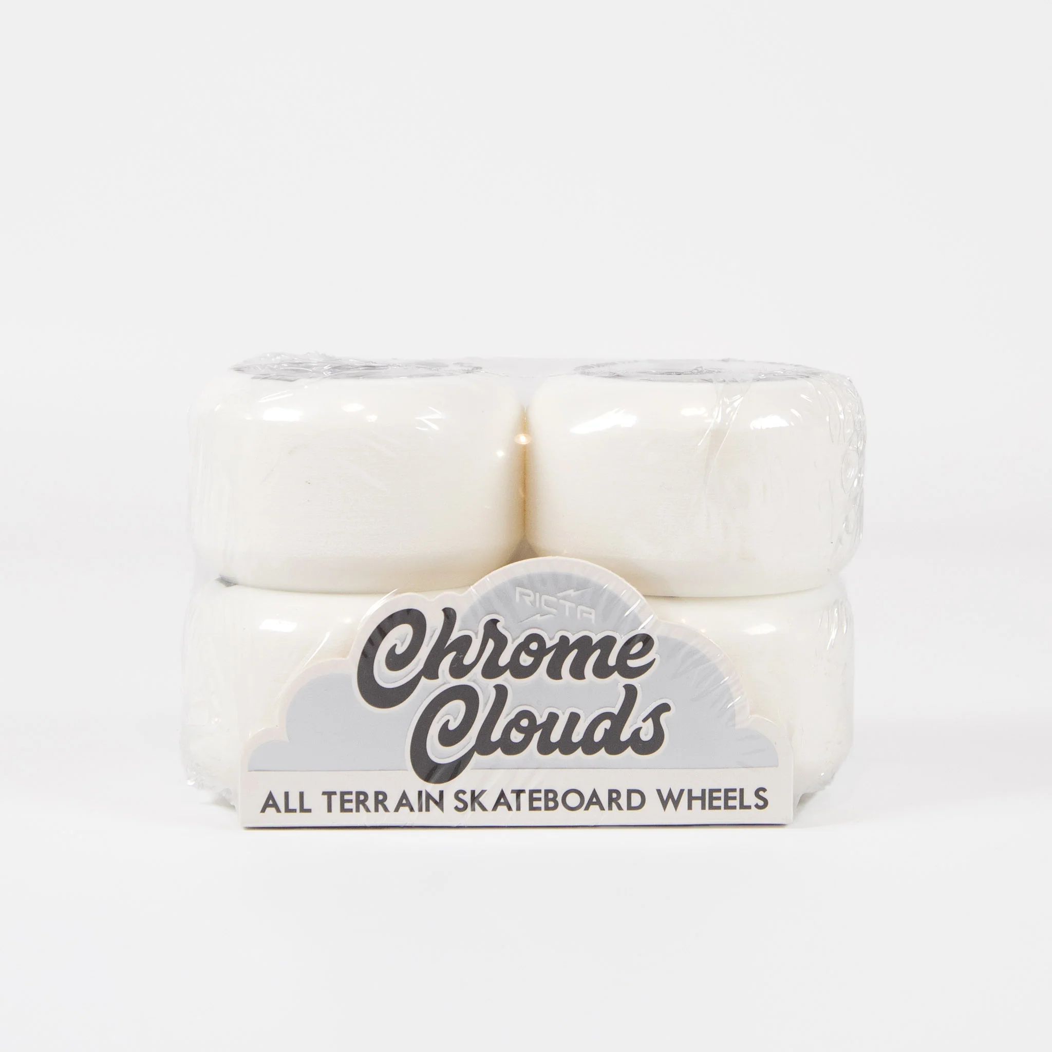 Ricta Wheels - 56mm (92a) Chrome Clouds Skateboard Wheels - White / Black - Image 2